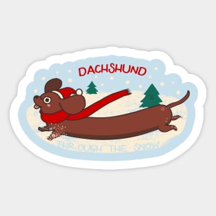 Dachshund through the snow Sticker